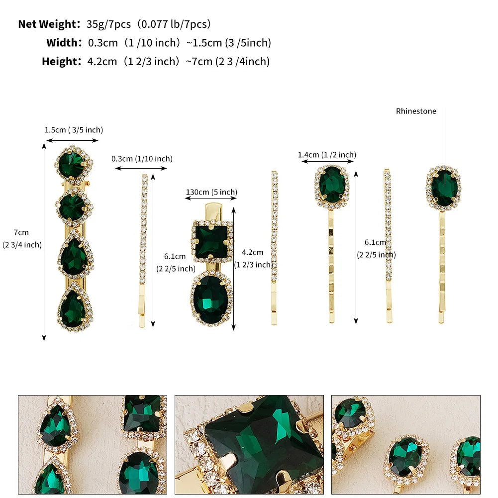 Upscale Luxurious Crystal Zircon Hair Clip Temperament Elegant Wild Hair Pins Leisure Prom Street Beat Personality Retro Hair BAZAARHUBO