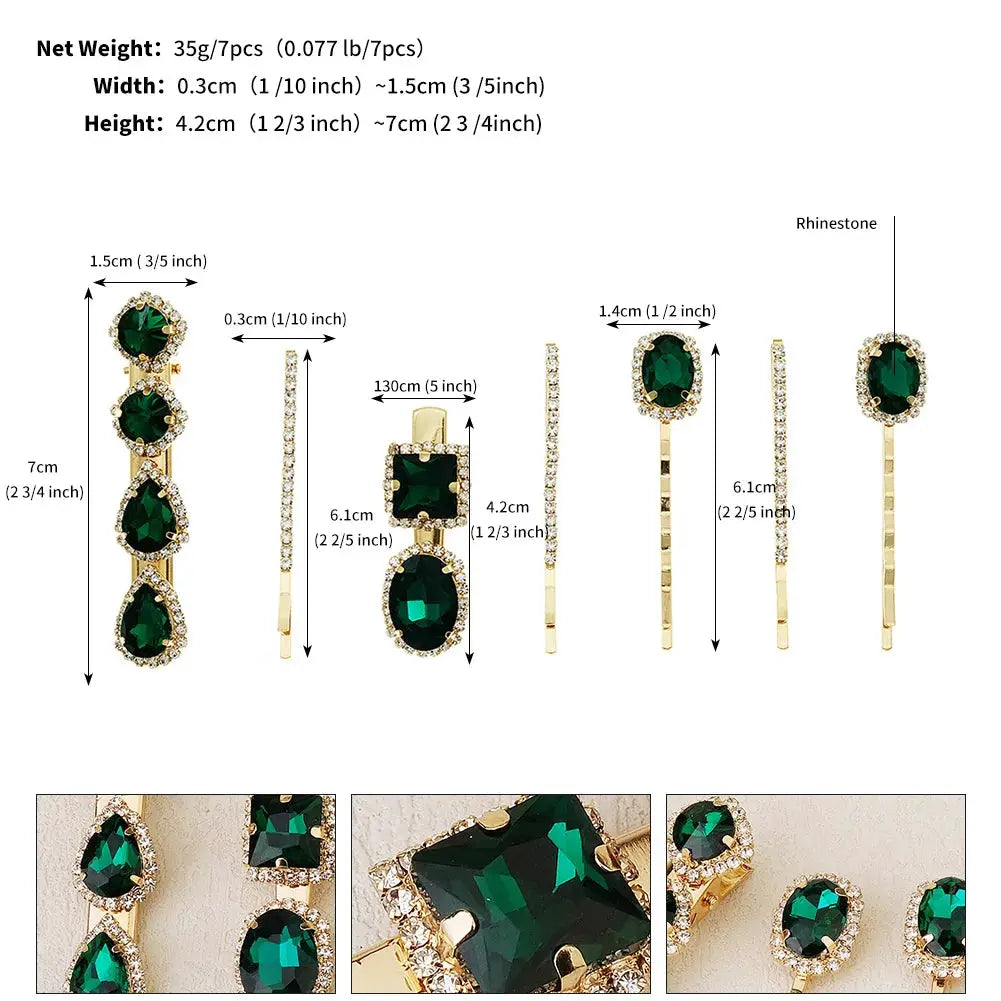 Upscale Luxurious Crystal Zircon Hair Clip Temperament Elegant Wild Hair Pins Leisure Prom Street Beat Personality Retro Hair BAZAARHUBO