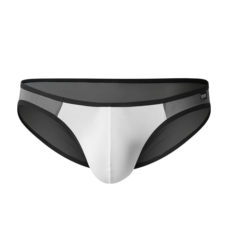 6Pack Mens Bikini Thin Ice Silk Breathable Men Briefs U Convex Low Waist Sexy Men Underwear
