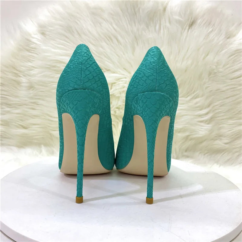 Snake Pattern Thin High Heels Women 8CM 10CM 12CM Elegant Shallow Mouth Party Dress Shoes Brand Lady Shoes Office Woman Pumps