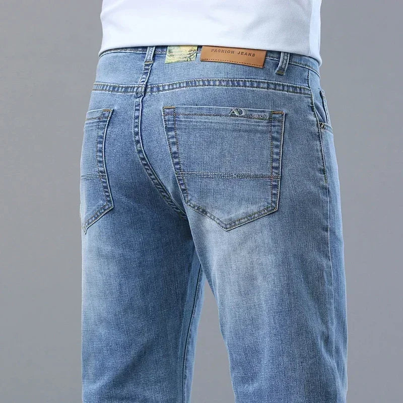 2026 Thin or Thick Material Slim Fit Men's Luxury Classic Style Men Jeans Business Stretch Denim Male Trousers Clothing