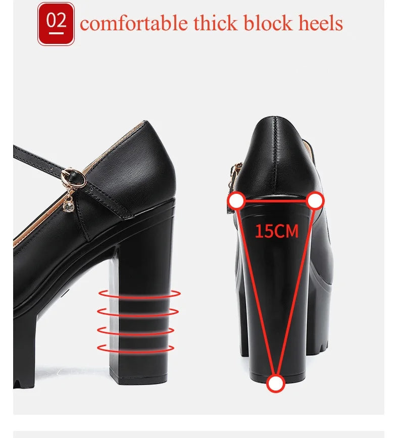 15cm Small Size 32-43 Fashion Red Silver White Wedding Shoes Women Pumps 2026 Fall Block High Heels Shoes Platform Model Partry