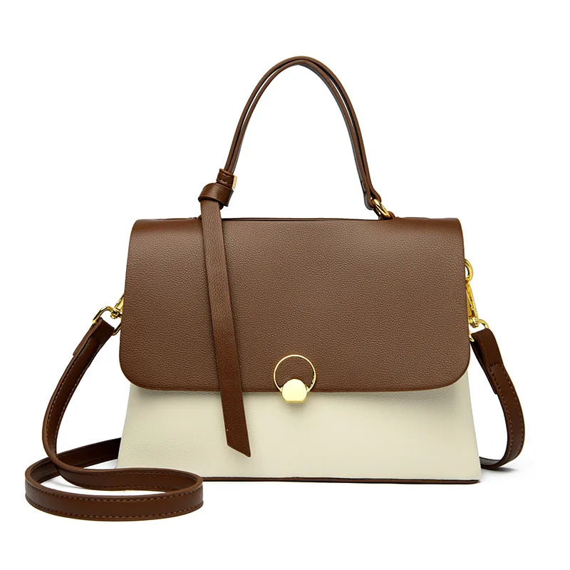 Fashionable Women's Bags, High-End Versatile Casual Bags, Trendy Textured Color-Blocked Handbags, Niche Shoulder and Crossbody Bags, a Great Choice for Gifting to Your Girlfriend