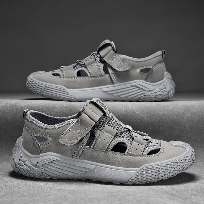 Large Size Sandals for Men, New Summer Style, Trendy, Versatile, Casual Sports Sandals, Soft-Soled Hollow Beach Shoes for Men