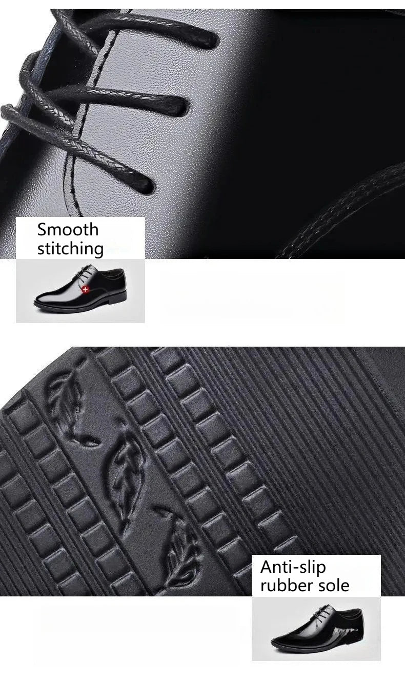 Fashionable Men's Leather Shoes Trendy Cowhide Men sneaker British Formal Men's Leather Shoes Soft Lace-up Leather Shoes for Men