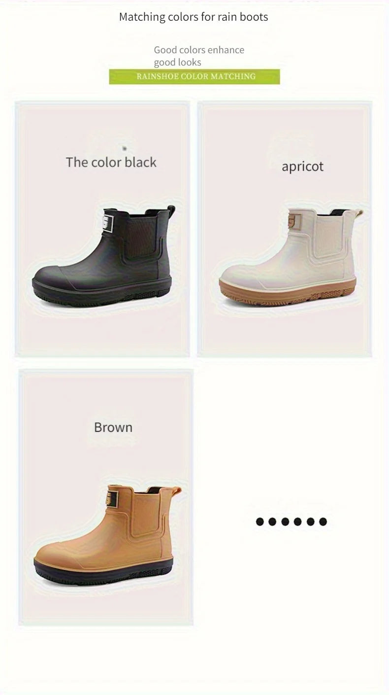 【First need for trendy people in the rainy season】Men's low-tube waterproof rain boots anti-slip wear-resistant Chelsea wind sho