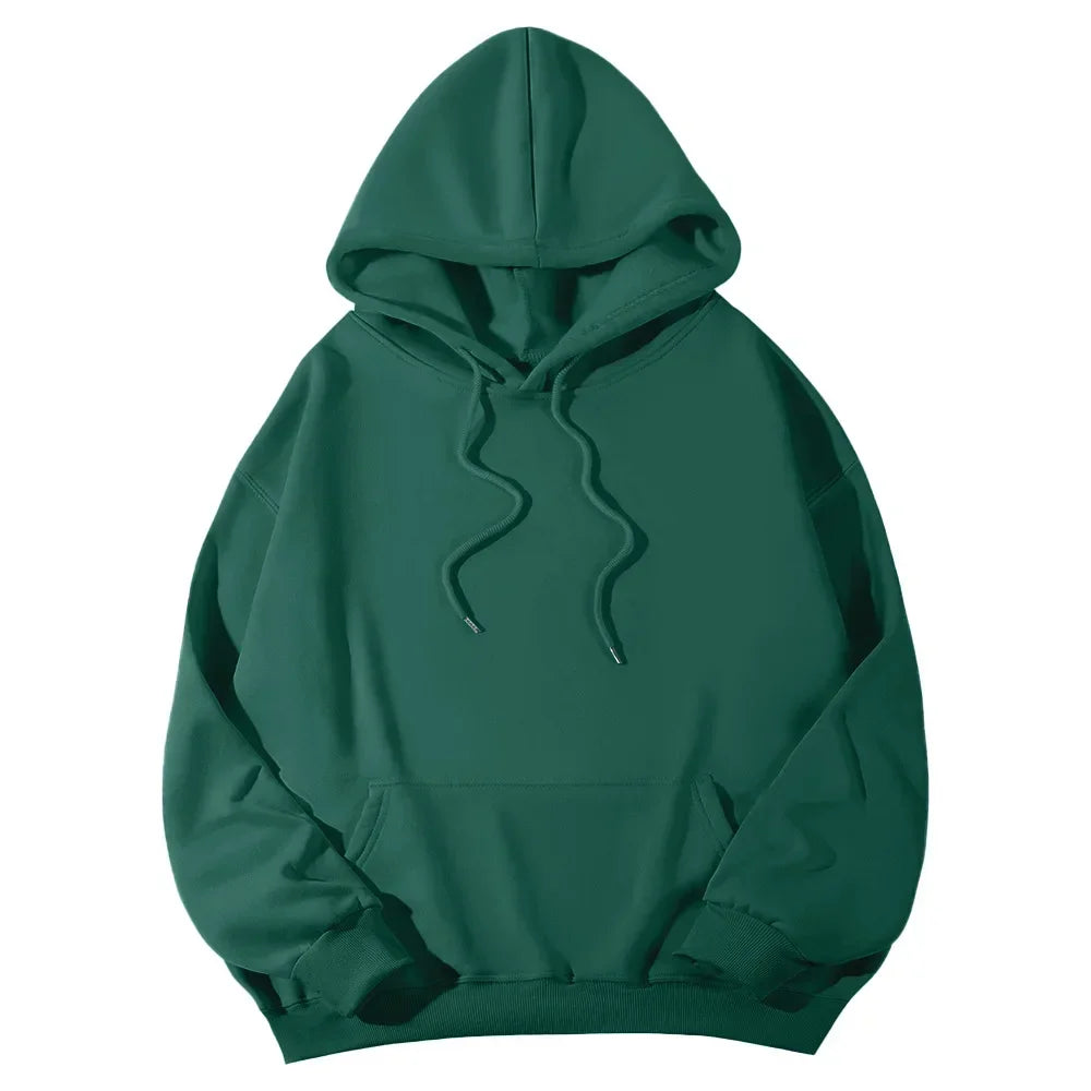 2026 Men's wide Hood Sweatshirt European and American men's and men Sweatshirt Solid Harajuku Long Sleeve Female Loose male Coat BAZAARHUBO