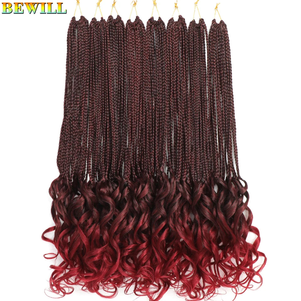 14 18 24 Inch French Curl Crochet Braids Boho Goddess French Curl Box Braids Crochet Hair Synthetic French Curly Braiding Hair