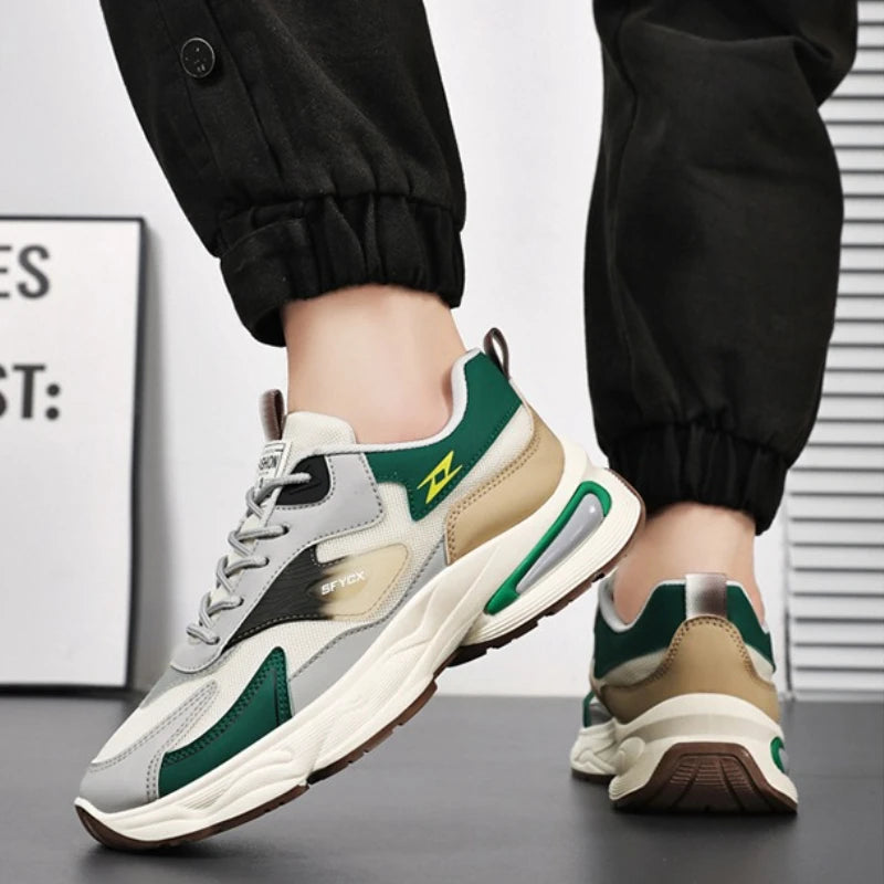 Fashion Men's Shoes Non Slip Platform Shoes Lace Up Mesh Outdoor Man Running Shoes High Quality Breathable Men Sneakers New 2025