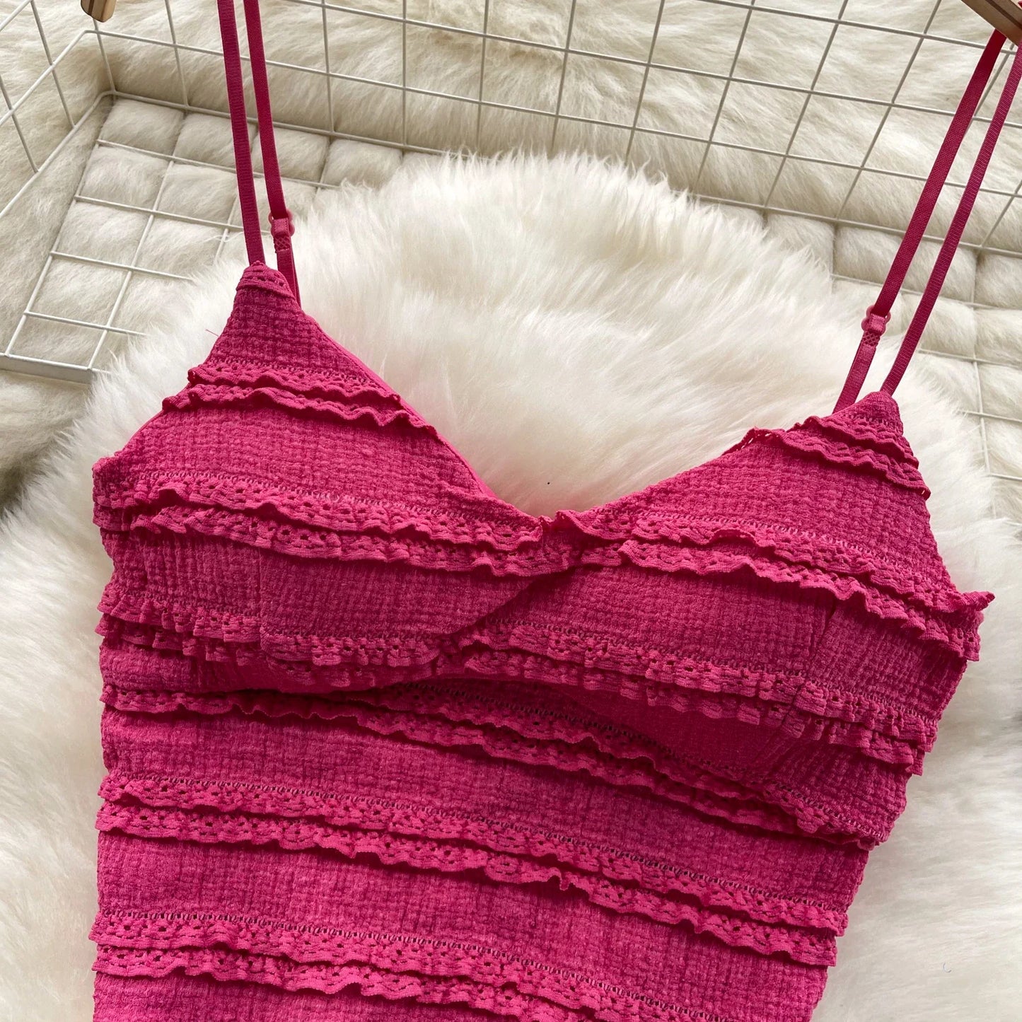 Sexy Two Pieces Sets Forwomen Chic Sexy Short Straps Tank Top with High Waist Mini Skirt Suit Summer Sweet Pleated Skirt