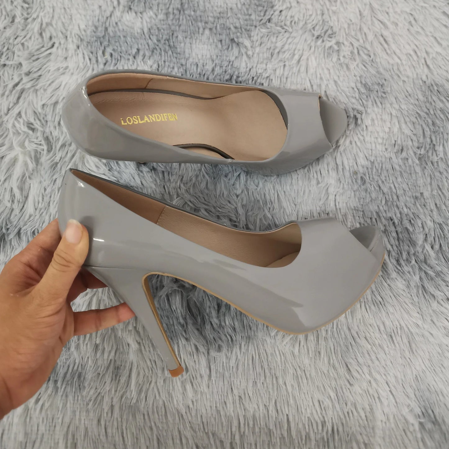 Women Pumps Fashion Sexy Open Toe 12cm Thin Heels Platform Super Patent Leather High Heels  Gladiator Party Dress Wedding Shoes