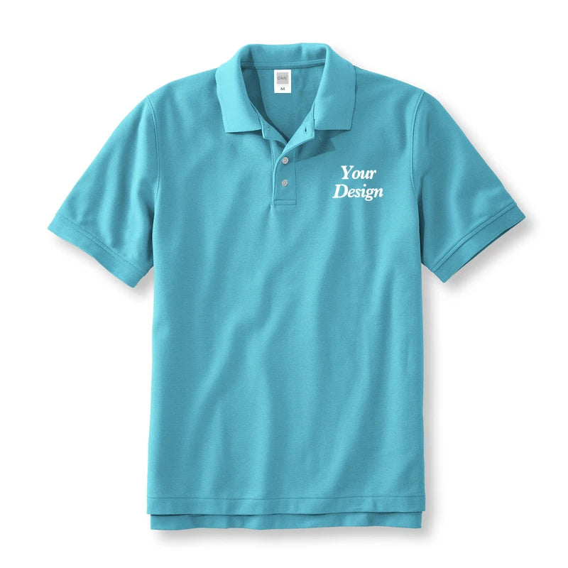 Quality Custom Polo 100% Cotton Print Your Brand Design Logo Company Group Team Slogan Text PoloShirt Work Wear Uniform 230gsm
