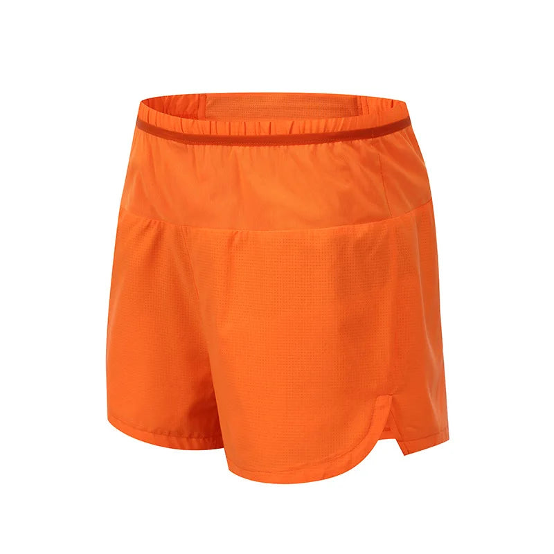 Men's Sports Shorts Quick Drying Fitness Professional Marathon Training Double-layer Three-quarters Running Shorts