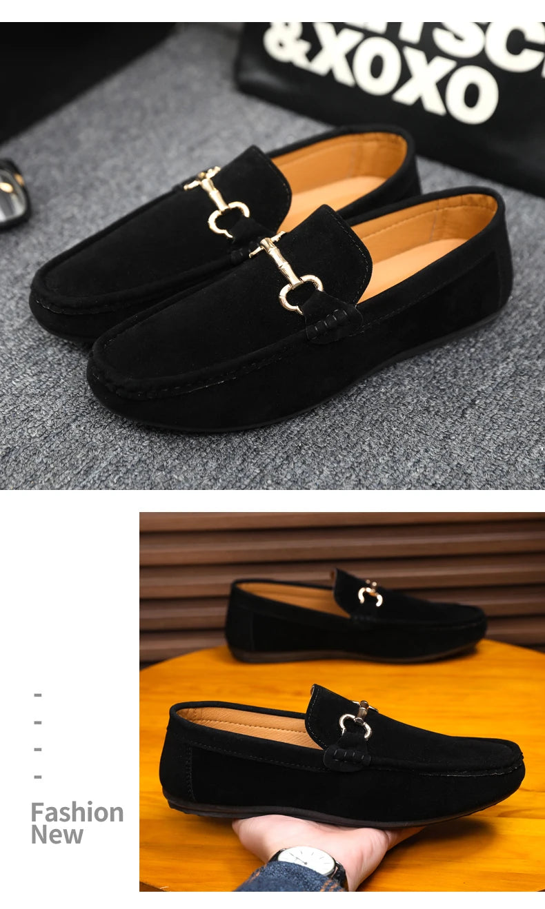 Luxury Brand Fashion Suede Men Casual Shoes Comfort Breathable Slip-on Mens Driving Shoes Men Loafers Mens Lazy Shoes Moccasins