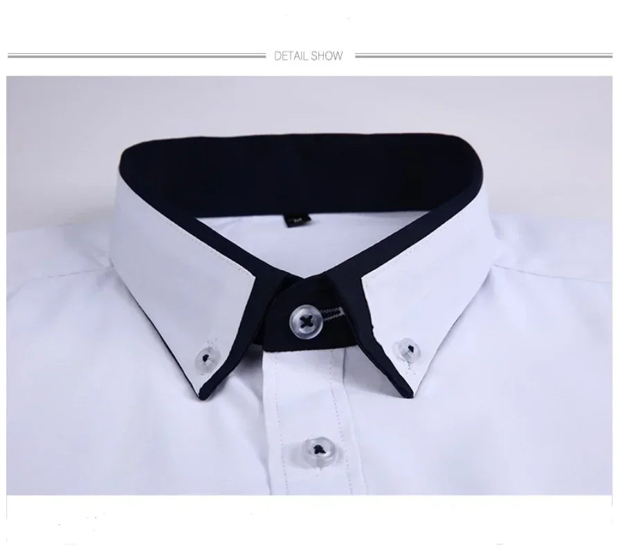 Men's Summer Casual Cotton Long-Sleeved Shirts / Male Slim Fit Spring Lapel Business Men Dress Shirt Tops Brand Clothing