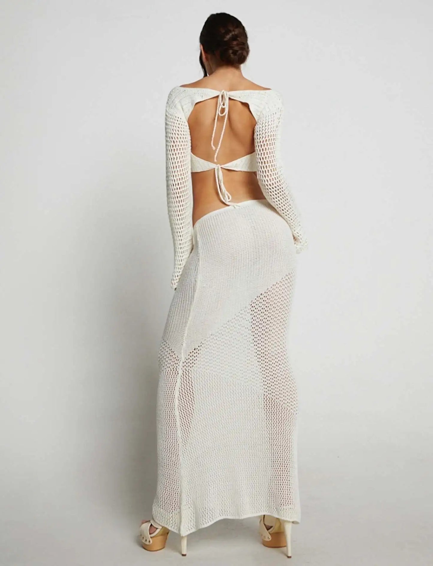 Sexy Party Knitted Two Piece Set Short Crop Top And Skirts Slim Bodycon 2 Pieces Sets Women 2025 Spring Summer Outfits