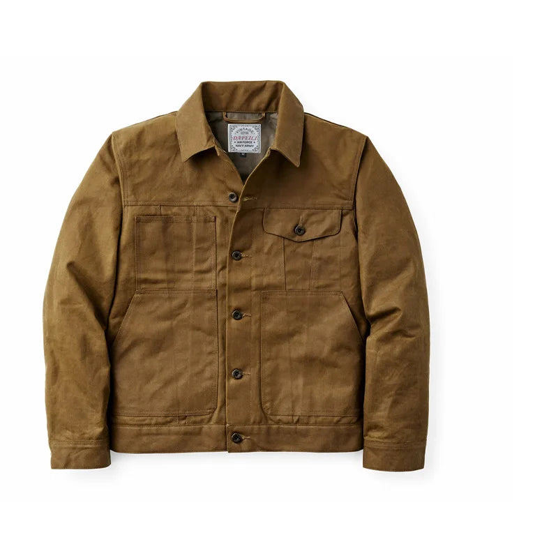Waxed Canvas Cruiser Jacket Water Suede Rugged Resistant Rugged Style Men's Cruiser Tin Cloth Western Cowboy Work Outerwear