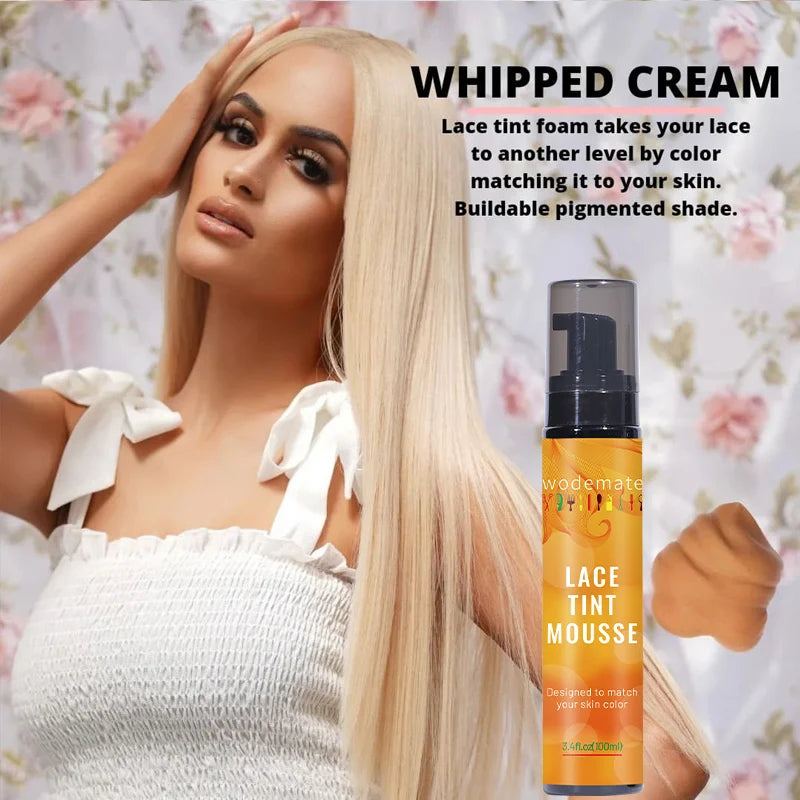 Lace Tint Mousse Waterproof Lace Tint Spray For Lace Wig Light Brown Hair Dye Quick Dry  Wig Grids Concealer No Residue