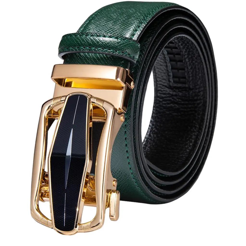 High Quality Mens Belts Black Brown Blue White Green Leather Straps Casual Gold Automatic Buckles Waistband Belt for Men Wedding BAZAARHUBO