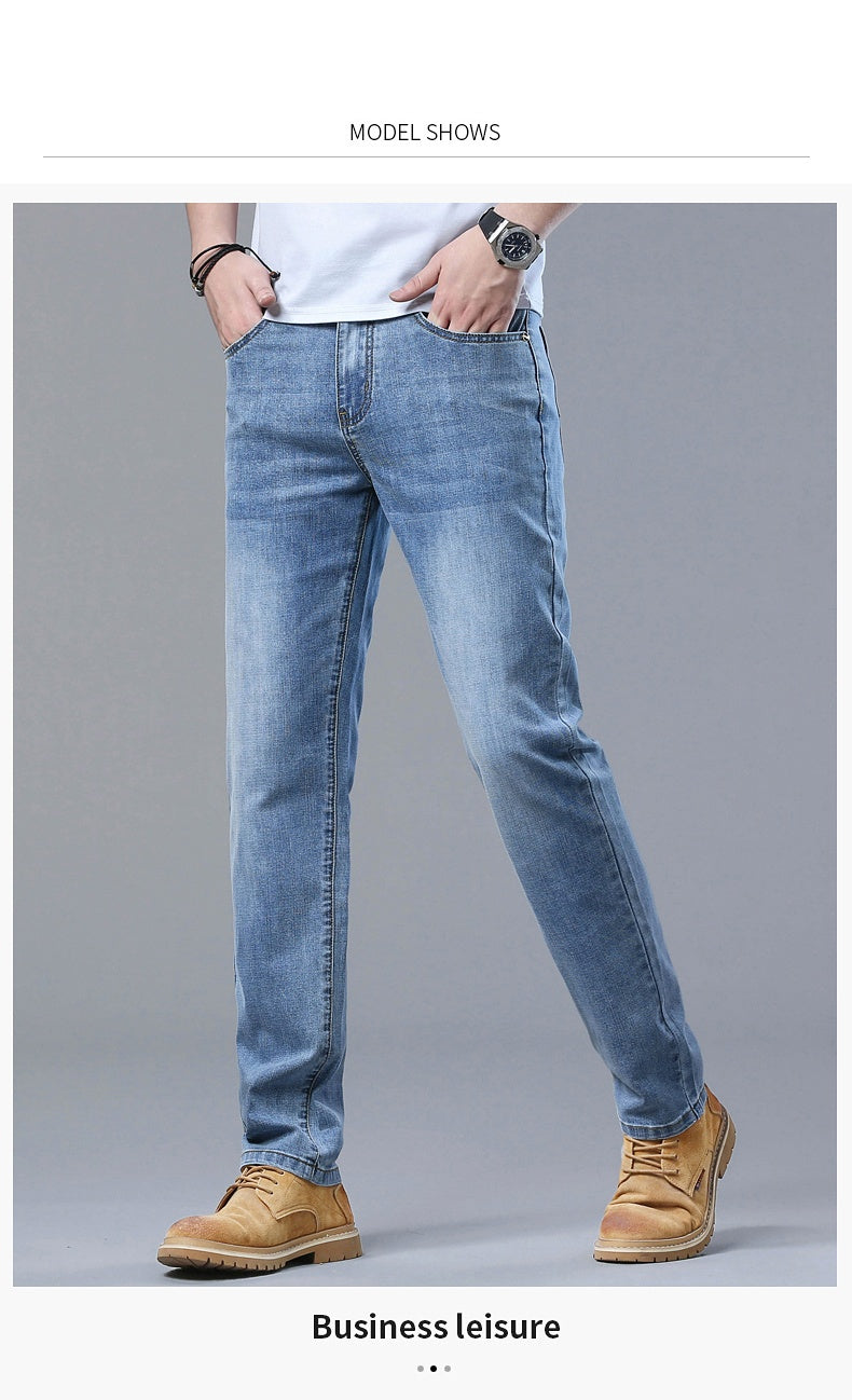 2026 Thin or Thick Material Slim Fit Men's Luxury Classic Style Men Jeans Business Stretch Denim Male Trousers Clothing