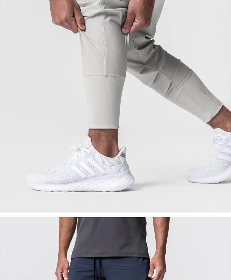Mens Summer Quick Dry Streetwear Trousers Man Running Joggers Pants Sweatpants Bodybuilding Sports Compression Trackpants