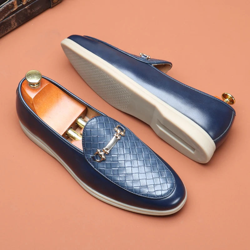 Fashion Men's Casual Shoes Men Horsebit Loafers Moccasins Mens Party Wedding Shoe Light Comfortable Driving Flats
