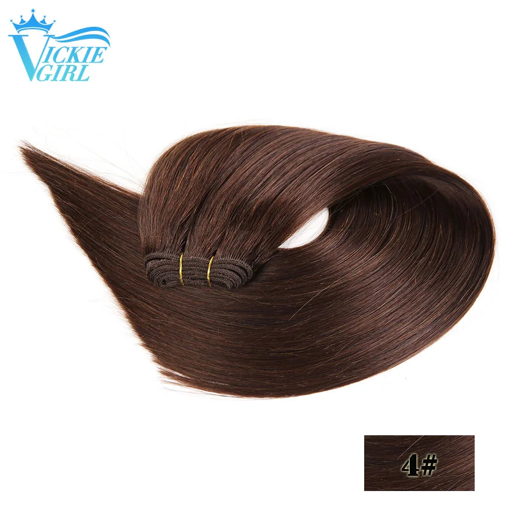 Straight Human Hair Weave Extensions Ombre Blonde Bundles Extensions 100g/Pcs 16"-28"  Straight Remy Skin Double Weft Hair