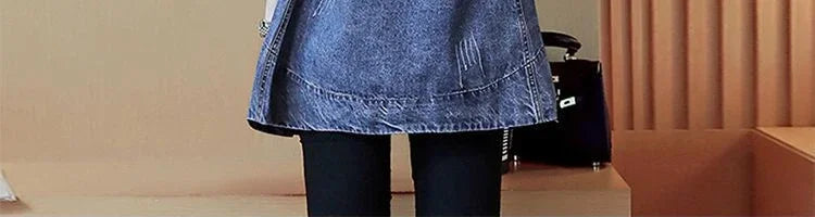 Plain Female Jeans Coats Korean Women's Denim Jackets Long Trench Designer in Promotion 2025 Trend Deals Chic and Elegant New