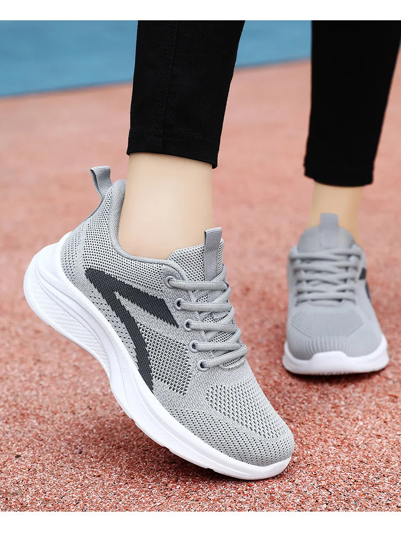 Women Casual Sport Shoes Breathable Lightweight Sneakers Outdoor Mesh Black Running Shoes Athletic Jogging Tenis Walking Shoes