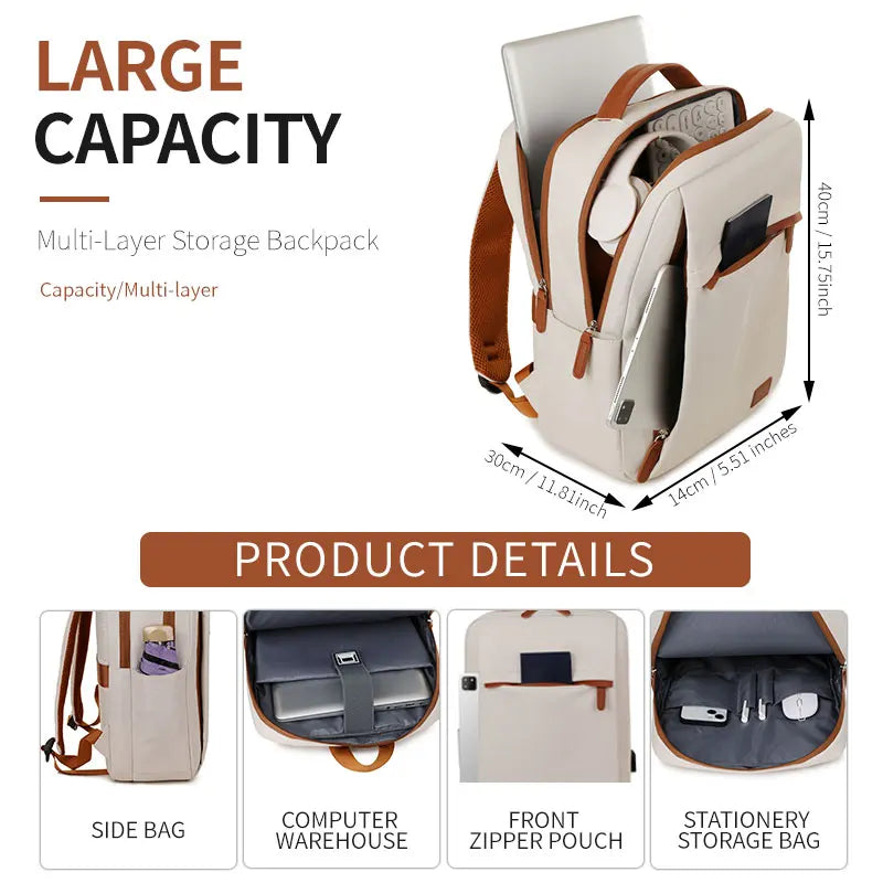 New Computer Bag, Backpack, Men's and Women's Large Capacity Travel, Commuting, Business, College Student Backpack