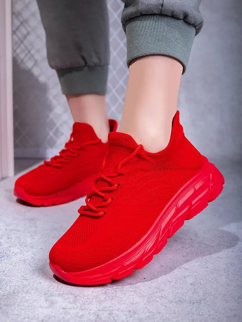 Men's Gray Running Shoes - Breathable Mesh Lace Cushioned Flat Boots Lightweight Sports Training Shoes Casual Style Design Shoes