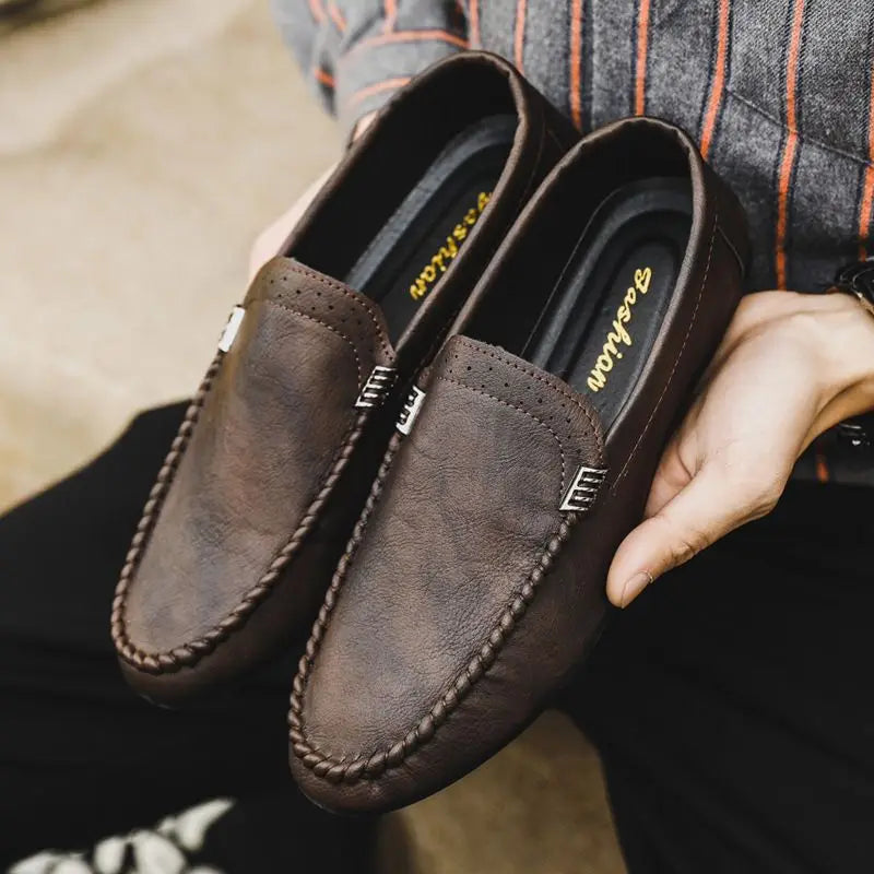 Black Leather Casual Social Shoe for Men Brown Cheap Clearance Liquidation New Dress Shoes Man Official Legitimate Gentleman 39