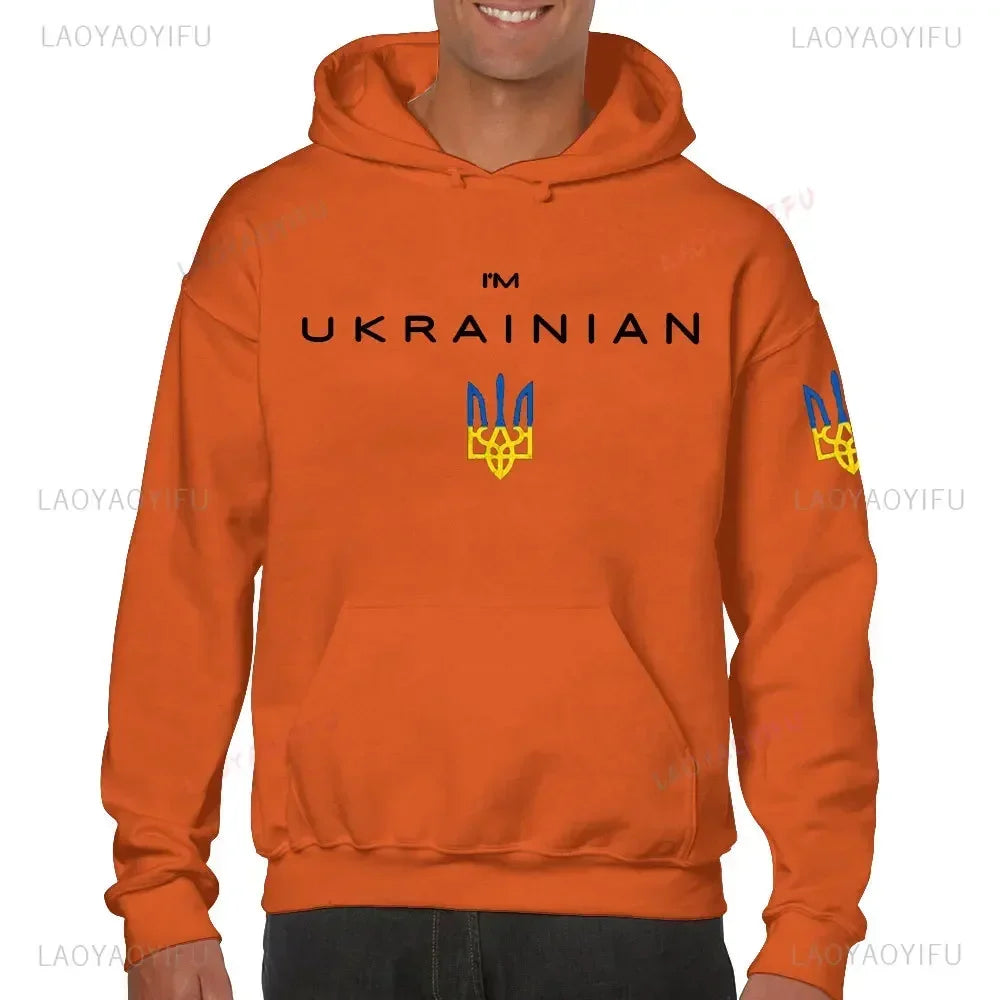 Printed Long-sleeved Hoodie Ukrainian Trident Ukraine Slava Ukraini for Men Women Sweatshirt Harajuku Streetwear Autumn Pullover