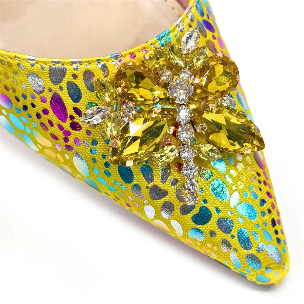 Italian Design African Ladies Party Shoes and Bag Nigerian Fashion Lace Mini Bags and High Heel Pointed Shoes