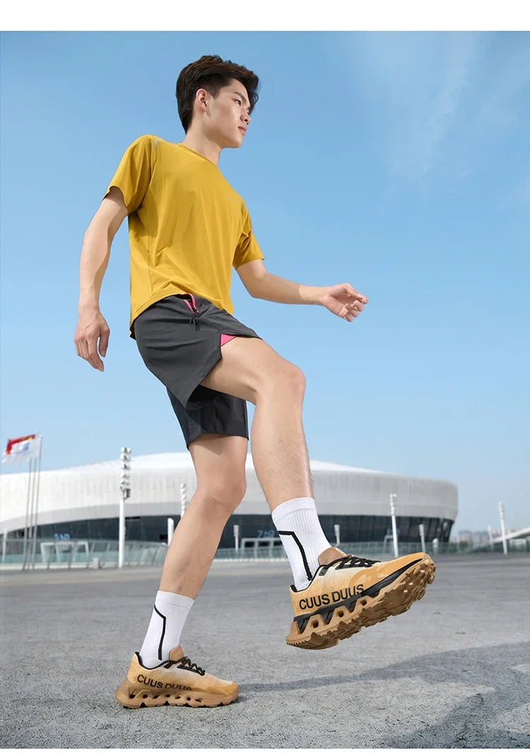 Men's Running Shoes Outdoor Couple Trainer Race Sneakers Off-road Shoes Cushioning Jogging Non-Slip Breathable Mesh Luxury Shoes
