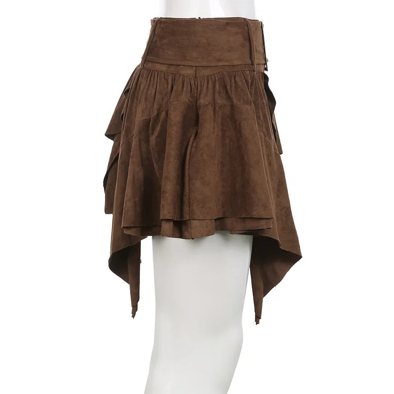 Skirt for Women 2025 Summer New Retro Multi-Layer Spicy Girl Half Skirt with Irregular High Waist and Leg Length A-Line Skirt