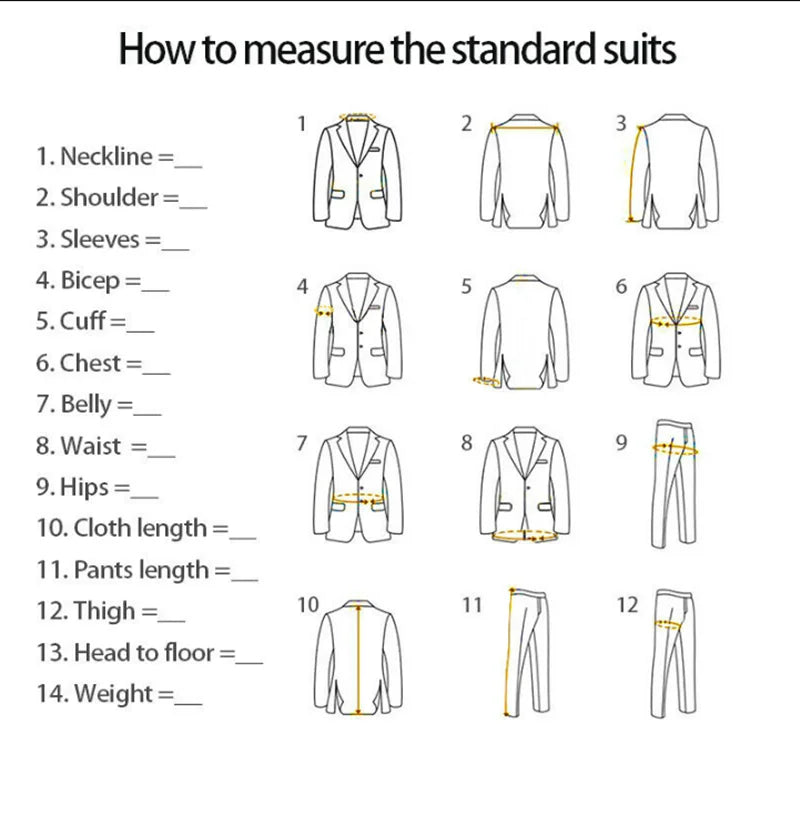 Men's Suits 3 Piece Set Wedding Groom Tuxedo Slim Fit Blazer Vest Pants One Button Jacket Formal Men Suit Set