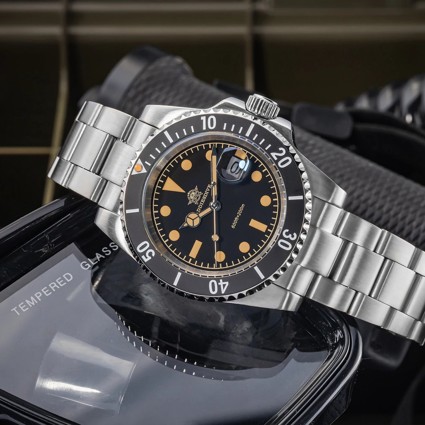 ADDIESDIVE Luxury Quartz Watch For Men Stainless Steel 20Bar Waterproof Dive Super Luminous AD2054 Fashion Watches Reloj Hombre
