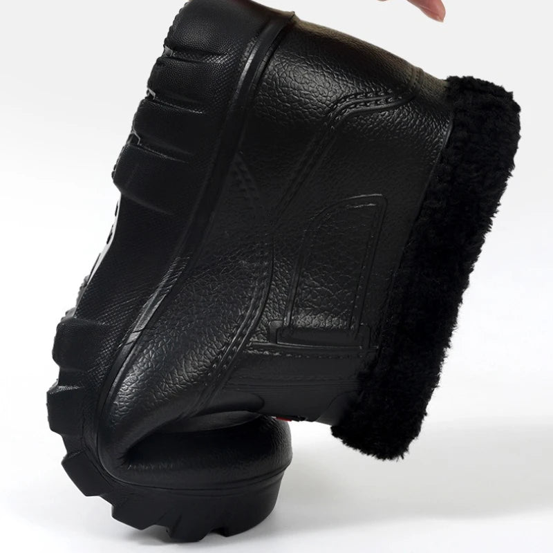 Winter Men's Rain Boots Plush Thickened Womens Snow Boots Plus Size Car Washing Shoes Waterproof Keep Warm Men Boots Women Shoes