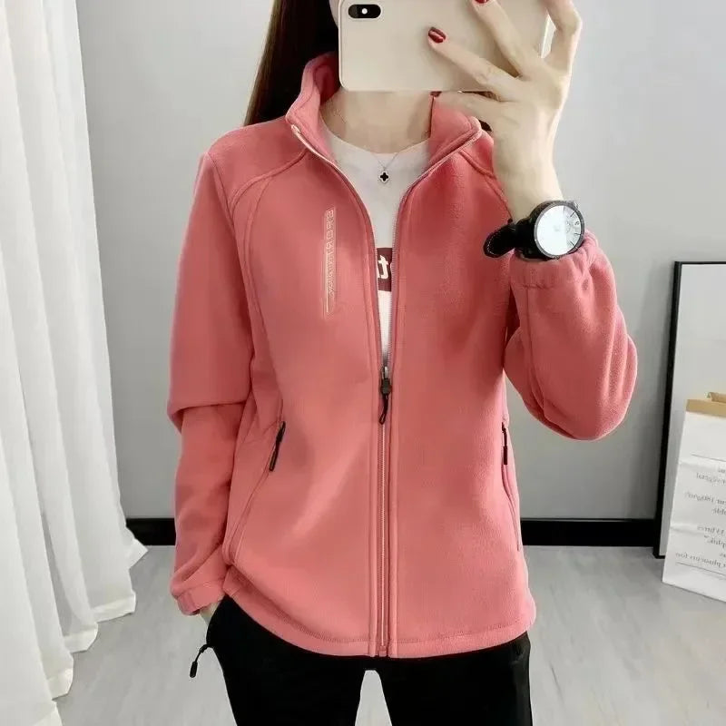Smvp 2024 Autumn Winter New Casual Standing Neck Thickened Clothing Coat Lady Two-sided Fleece Outdoor Sport Keep Warm Overcoat