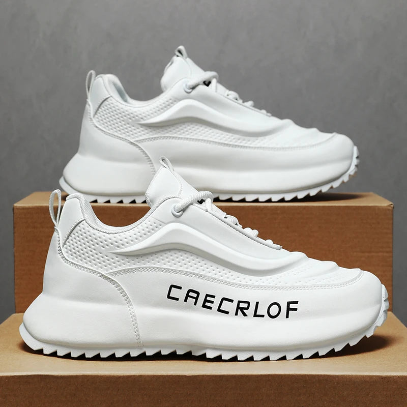 Men's Low-Top Fashionable Color-Blocked Casual Sneakers, with Comfortable Lining, Non-Slip and Wear-Resistant, Height-Increasing Thick Sole, Dual-Purpose Sports and Casual Shoes