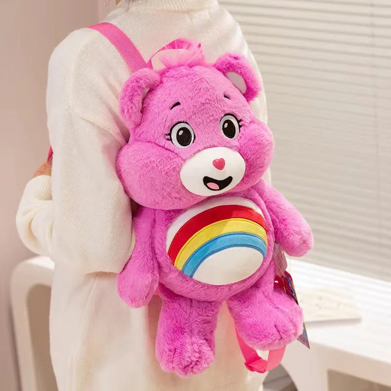 Care Bears Plush Backpack Kawaii Fashion Plushie Doll Fur Bag Girl's Bag Children's Bag Shoulder Bag Knapsack Bags Gifts
