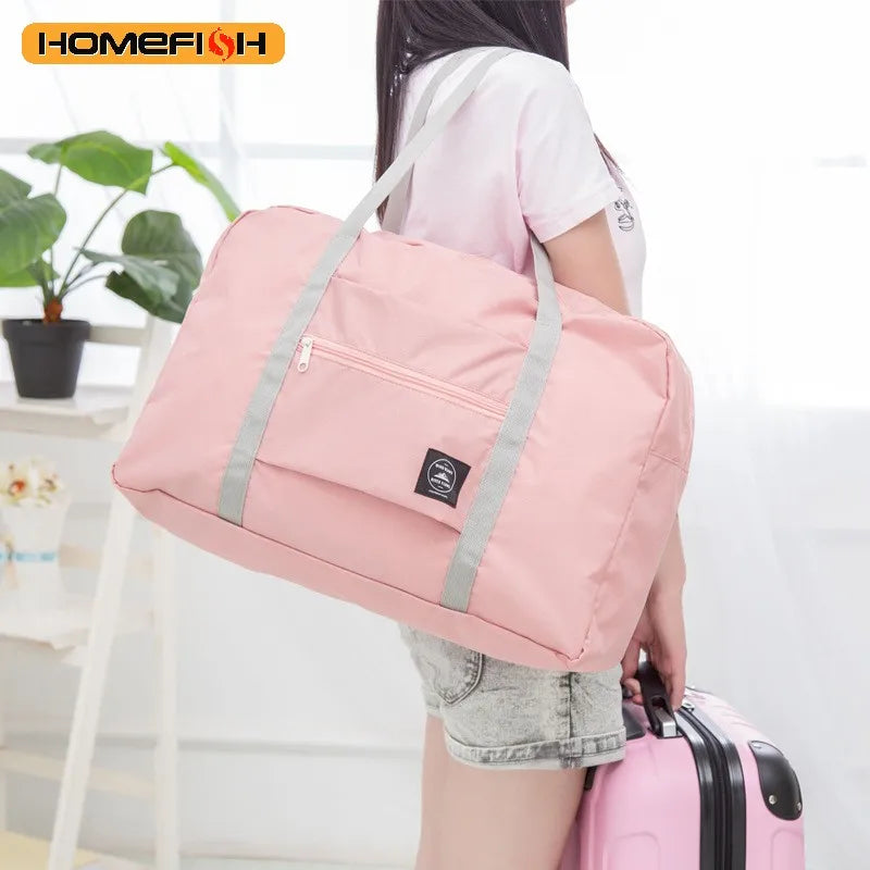 HOMEFISH Travel Bag Folding Travel Storage Bags Boarding Luggage Clothes Handbags Picnic Move House Large Handbag