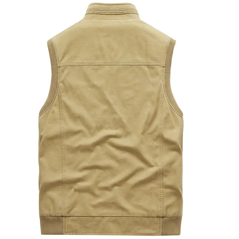 Sleeveless Tactical Autumn Mens Vests Photographer Jacket Plus Big Size Cotton Casual Multi Pocket Vest Male Waistcoat Coat