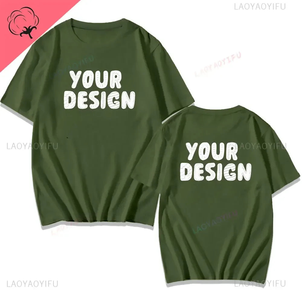 2025 Customized Printed Cotton Black White T Shirt Harajuku Men Women Tee DIY Your Like Photo  Tshirt Fashion Custom Tops