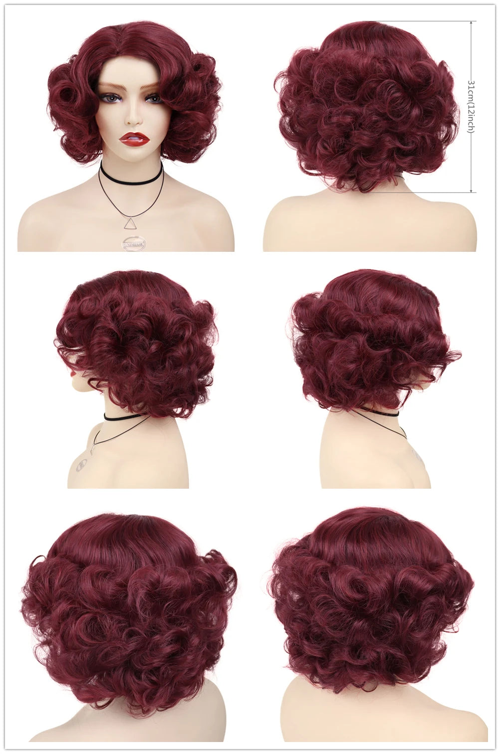 GNIMEGIL Synthetic Cosplay Wig Short Curly Hair Platinum Blonde Wigs for White Women Fluffy Curls Flip 60s Gatsby Hairstyle Wigs