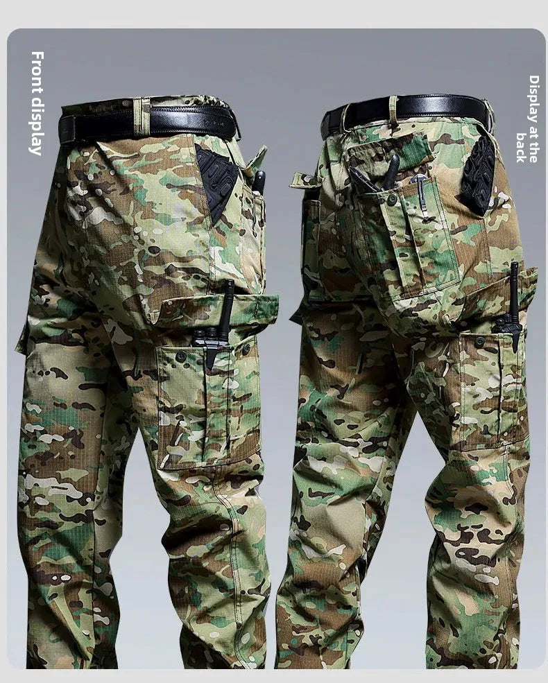 Water-Resistant Tactical Work Pants for Men Multiple Pockets Outdoor Military Fans Casual Pants Spring Autumn American Style