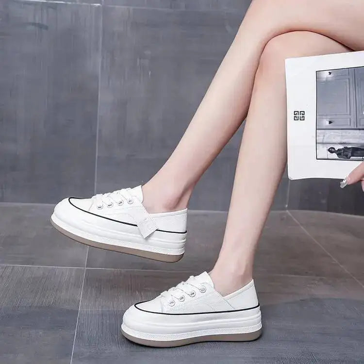 2025 New Women's Shoes Platform Sneakers Walking Fashion Lace-up High Quality Comfortable Women Running Shoe