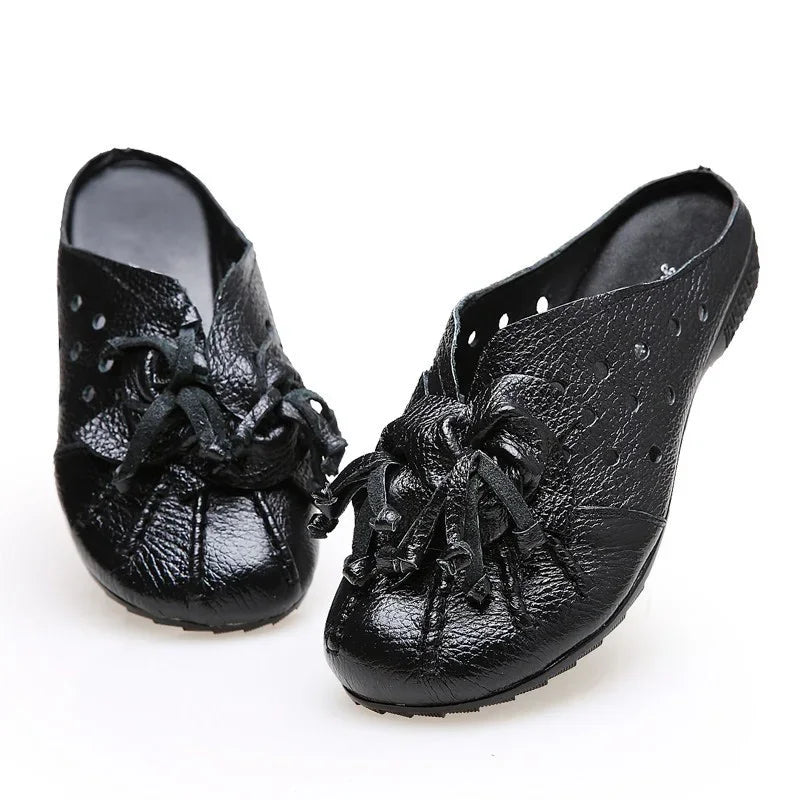 CEYANEAONew national wind fashion women's sandals summer retro skeleton hollow leather shoes selling handmade flowerscasualshoes