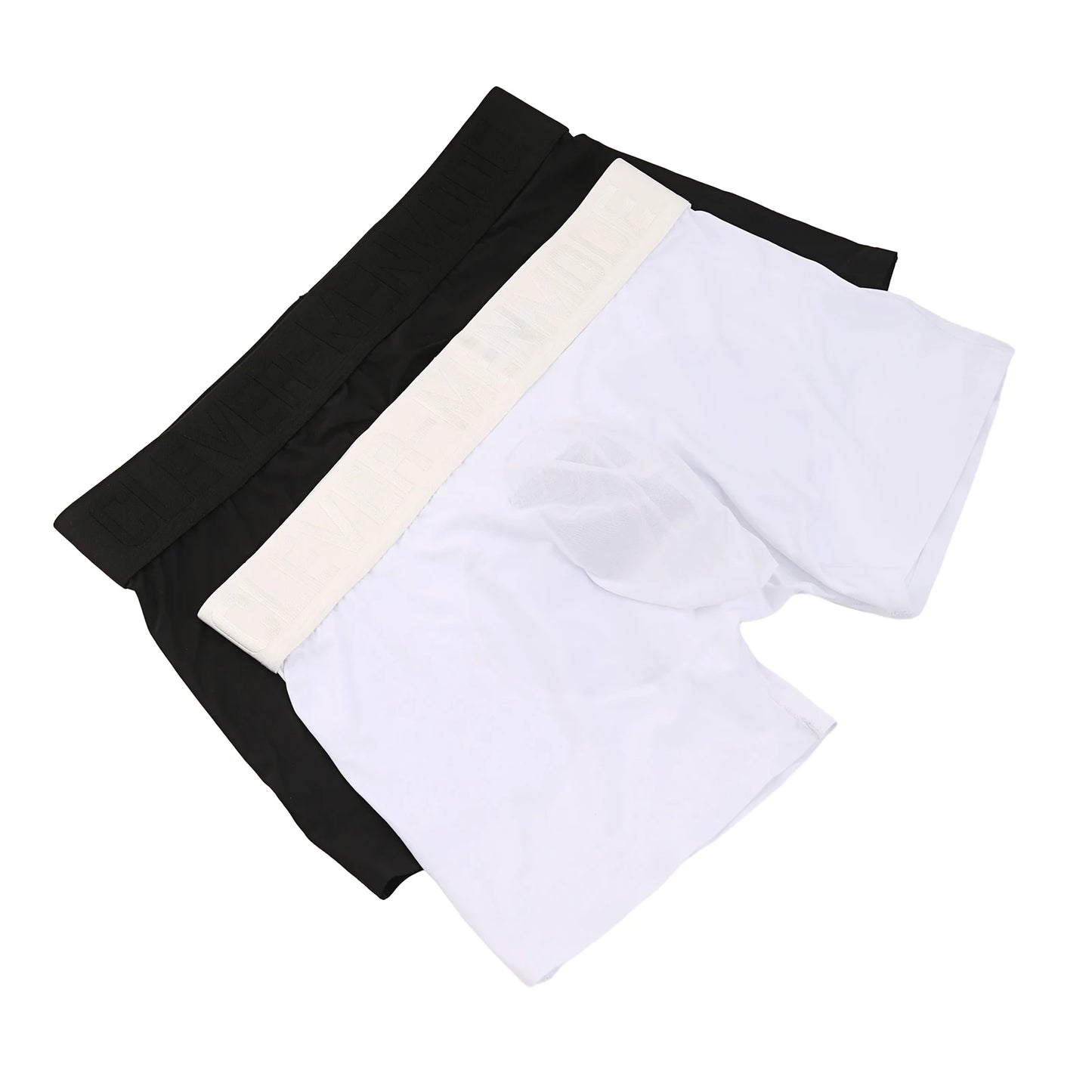 Sexy Mesh Penis Pouch Panties Ultra-thin Underwear Men Transparent Butts Boxer Shorts Heart-shaped Ice Silk
